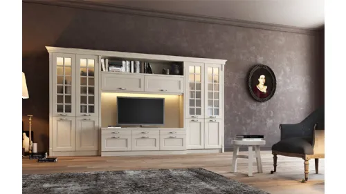 Parete Attrezzata in legno di Frassino Virginia II di Arredo3