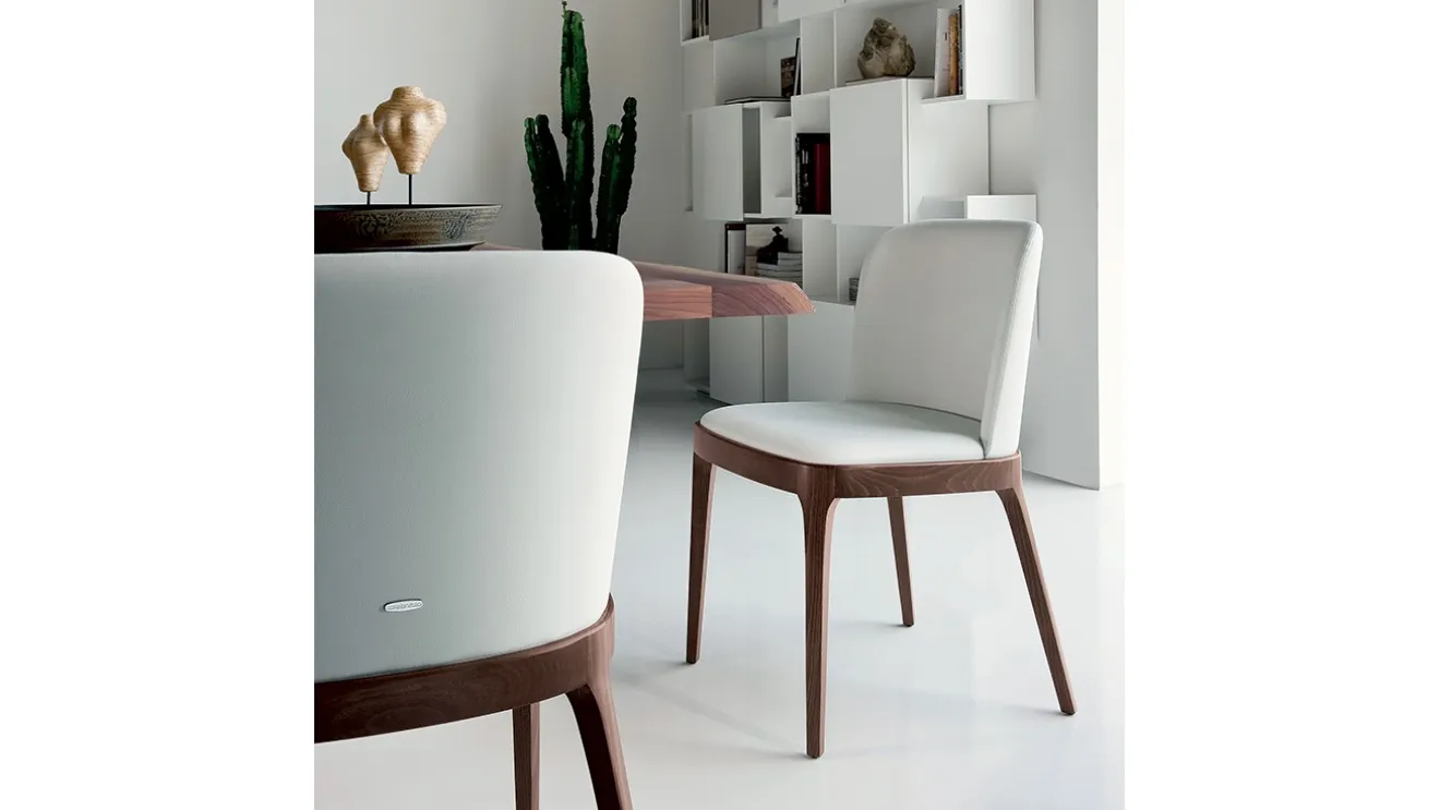 Sedia in pelle senza braccioli Magda di Cattelan Italia