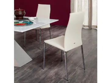 Sedia in ecopelle con struttura in acciaio Maya Flex ML di Cattelan Italia