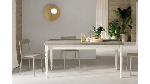 Tavolo Londra Allungabile con top in laminato e gambe in legno massello di Arredo3