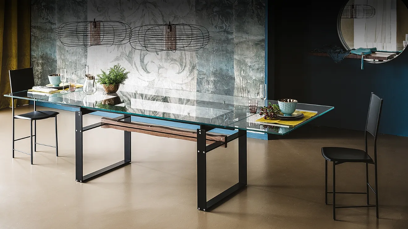 Tavolo con piano in vetro allungabile Jerez Drive di Cattelan Italia