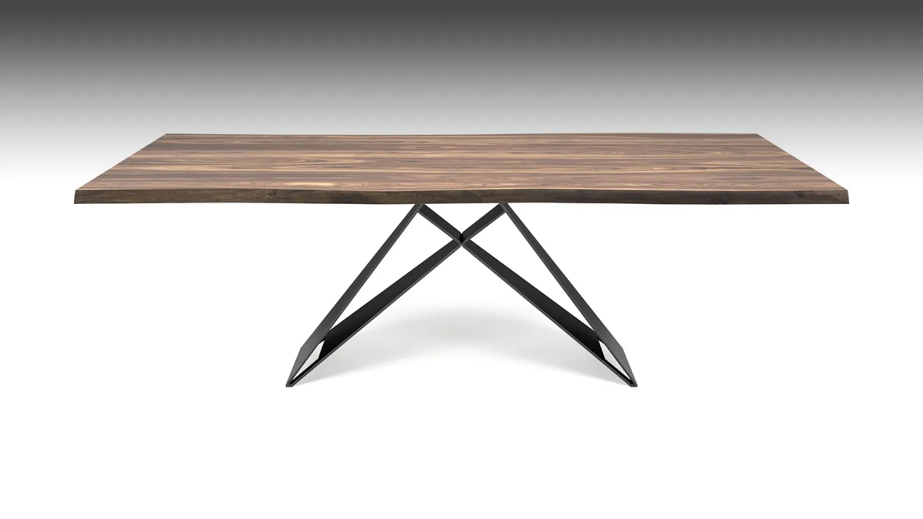 Tavolo in legno di noce e base in acciaio Premier Wood di Cattelan Italia