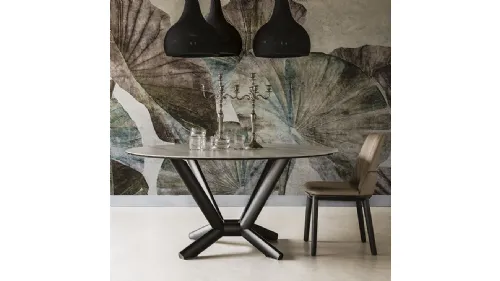 Tavolo rotondo con piano in ceramica Planer Keramic Round di Cattelan Italia