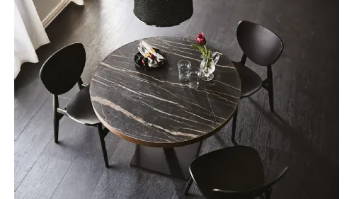 Tavolo rotondo con base quadrata Ribot Keramik Bistrot di Cattelan Italia