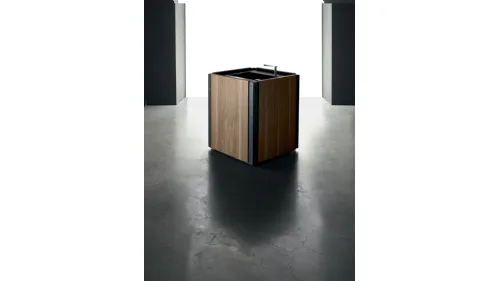 Cucina Design blocco funzione lavaggio in legno Noce Canaletto Ono Water di Binova