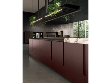 Cucina Design in laccato opaco e top in gres Vogue di Binova