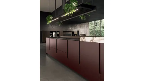 Cucina Design in laccato opaco e top in gres Vogue di Binova