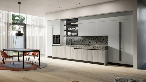 Cucina Moderna lineare Cloe 03 in laminato e laccato di Arredo3