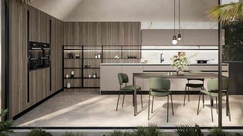 Cucina Moderna angolare Cloe 06 in laccato e laminato di Arredo3