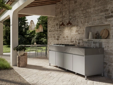 Cucina Moderna in alluminio per esterno Aura 02 di Arredo3