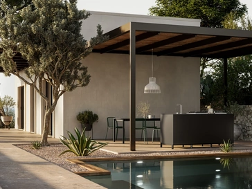 Cucina Moderna in alluminio per esterno Aura 03 di Arredo3