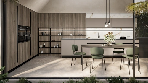 Cucina Moderna angolare Cloe 04 in laccato e laminato di Arredo3