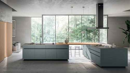 Cucina Moderna con doppia isola Glass 02 di Arredo3