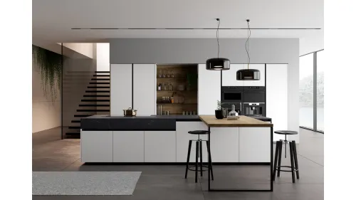 Cucina Moderna con penisola Glass 2 0 di Arredo3