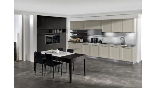 Cucina Moderna lineare Itaca in Frassino massello decapè e laccato a poro aperto di Arredo3