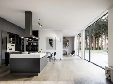 Cucina Moderna in laminato rovere con isola Kalì 11 di Arredo3