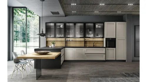Cucina Moderna Meg 02 con penisola di Arredo3