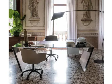 Scrivania Direzionale in acciaio inox Vega di Cattelan Italia